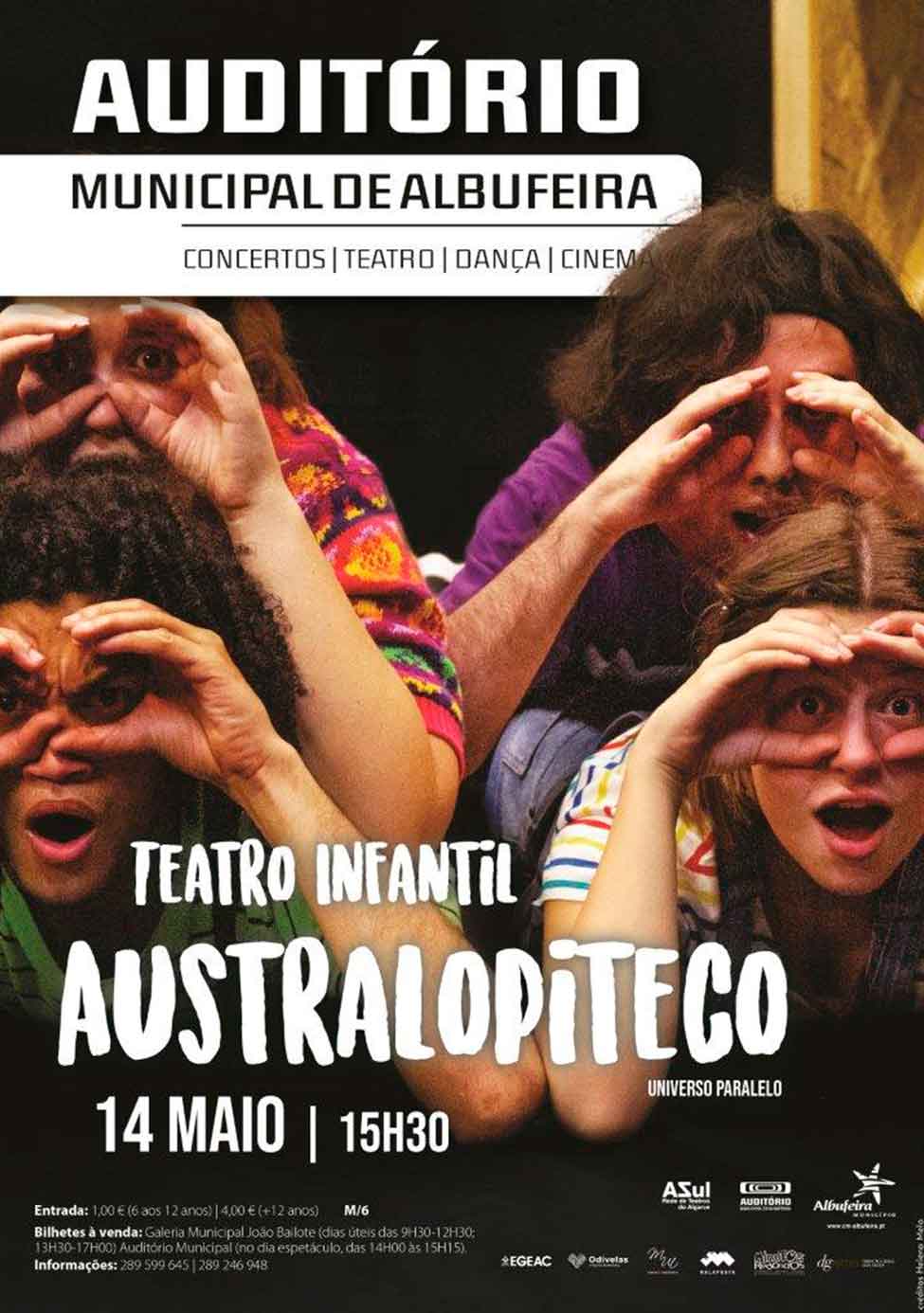 «Australopiteco» é a peça de teatro infantil que se prepara para se apresentar ao público mais novo, em Albufeira, já no próximo domingo.