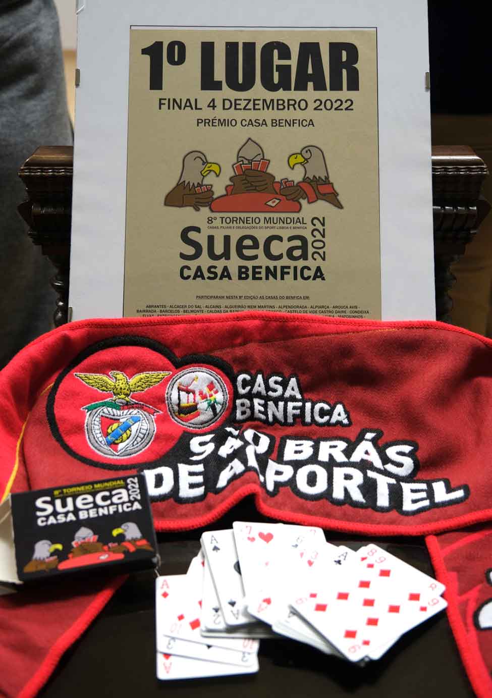 A Casa do Benfica de São Brás arrecadou o primeiro prémio no Torneio Mundial de Sueca, o que lhe valeu um louvor por parte do executivo municipal.