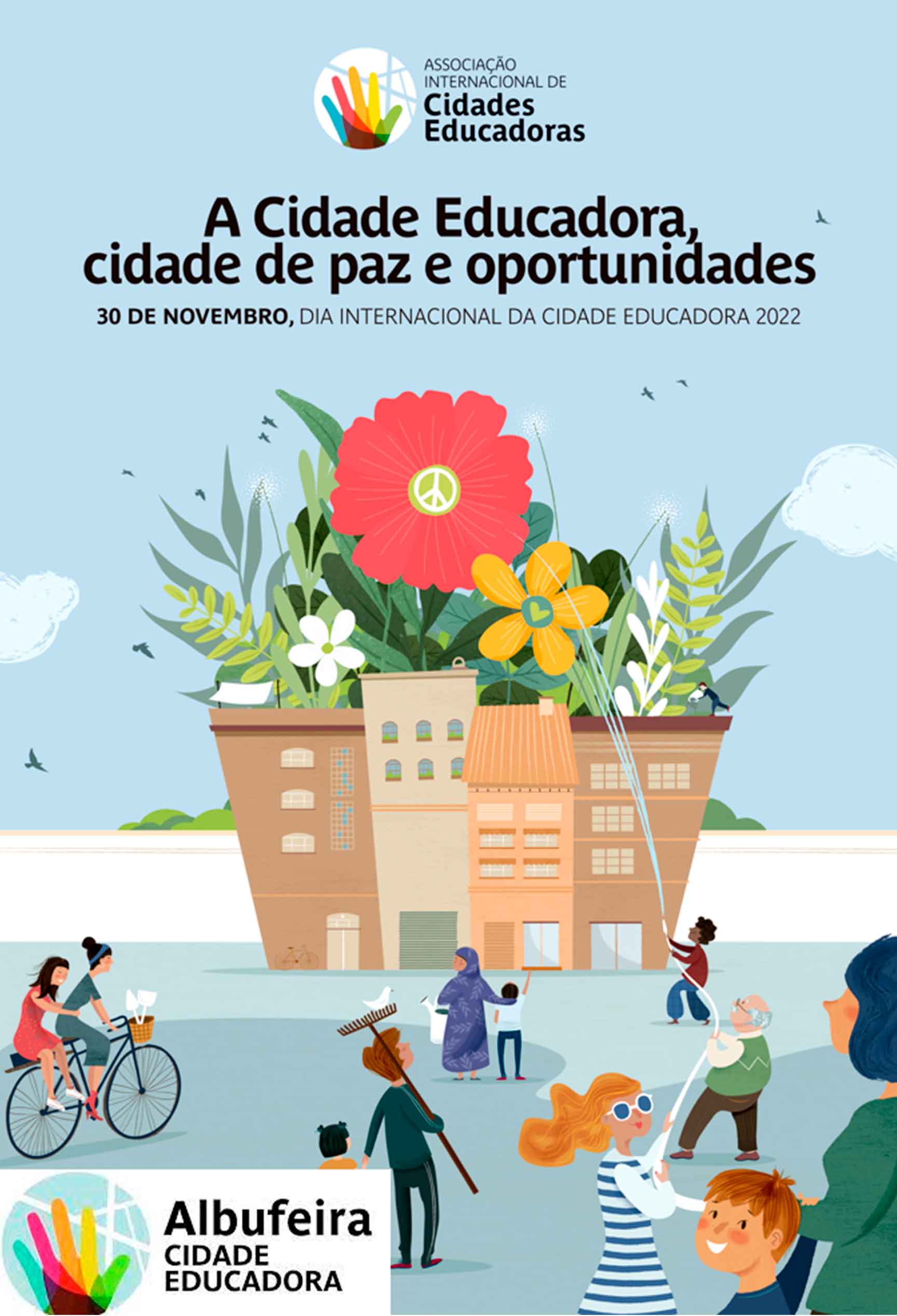 O Dia Internacional da Cidade Educadora vai ser comemorado com uma exposição, espetáculo de dança e libertação de pombas brancas.