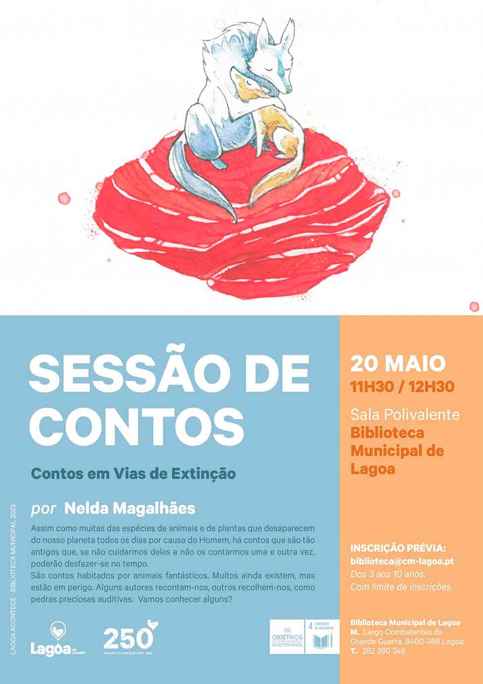 «Contos em Vias de Extinção» é uma sessão de literatura infantil dedicada às crianças, entre os três e os 10 anos, à responsabilidade de Nelda Magalhães.