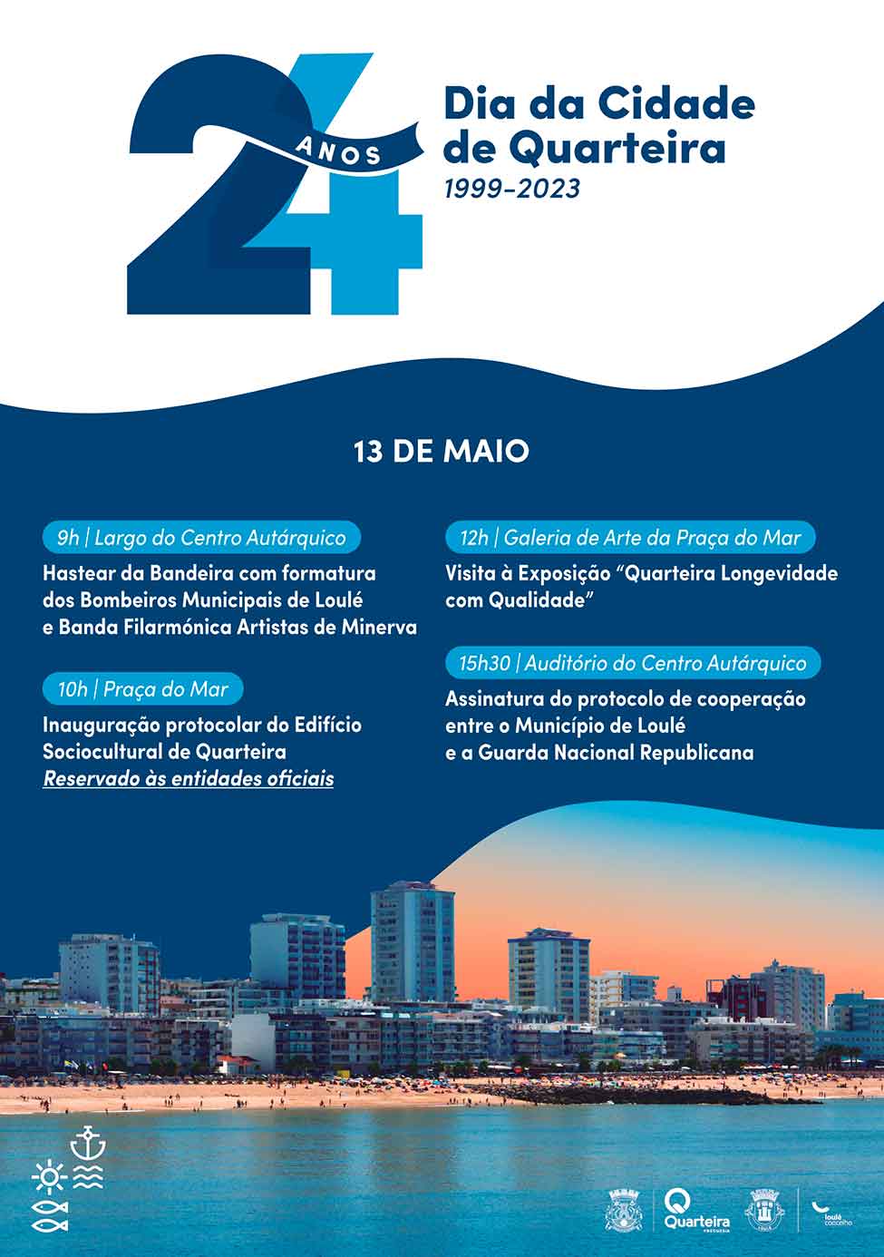 O Dia de Quarteira celebra-se no próximo sábado, dia 13 de maio, com a inauguração do novo espaço localizado na Praça do Mar.