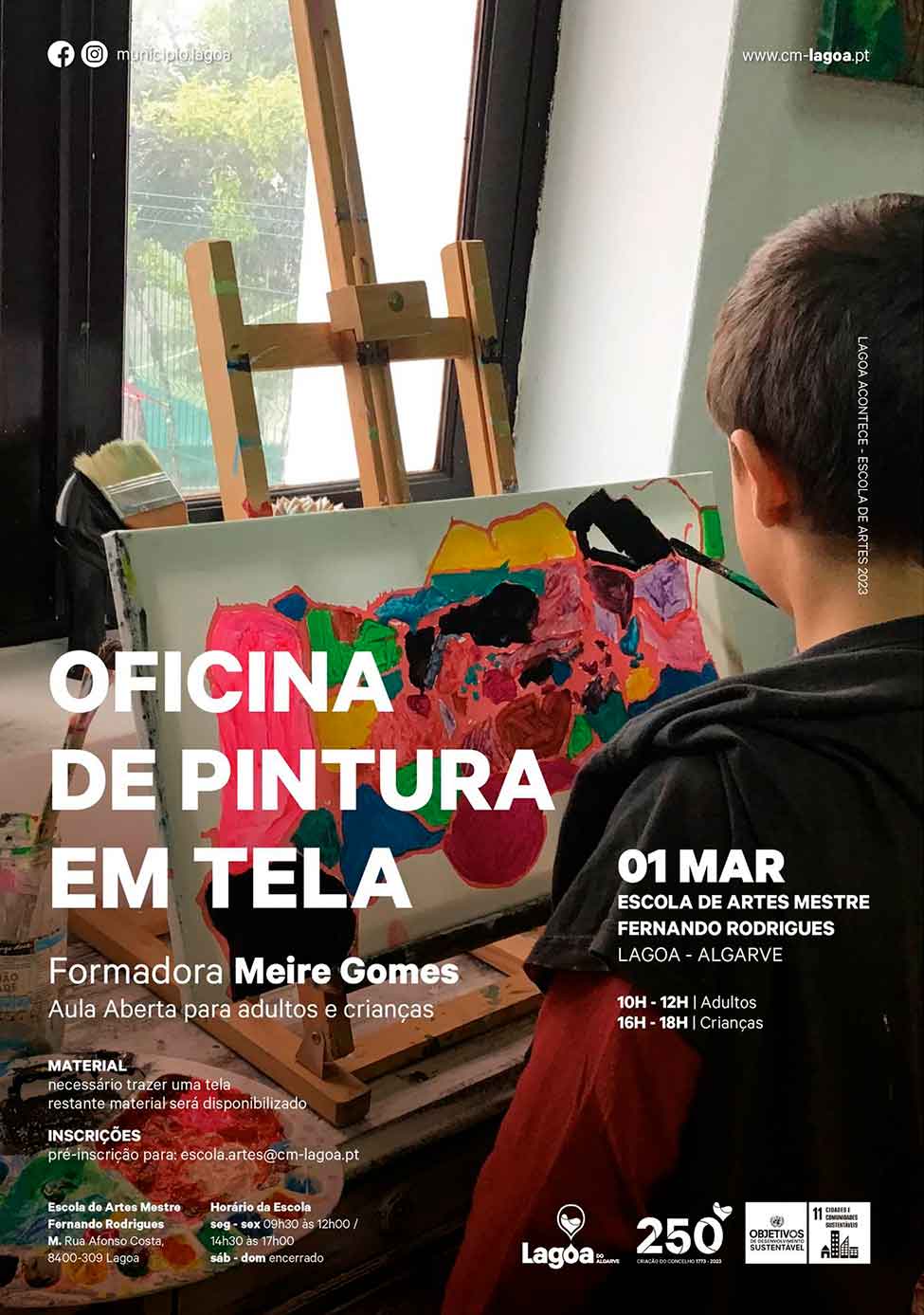 A Escola de Artes de Lagoa volta a promover uma nova formação, desta vez dinamizada por Meire Gomes, subordinada à Pintura em Tela.