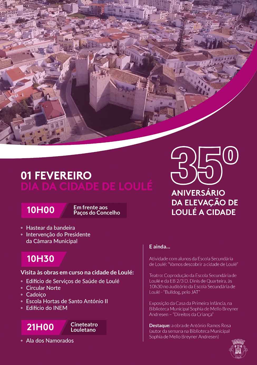 Loulé prepara-se para celebrar os 35 anos de elevação a cidade com um programa que culmina com o concerto da Ala dos Namorados.