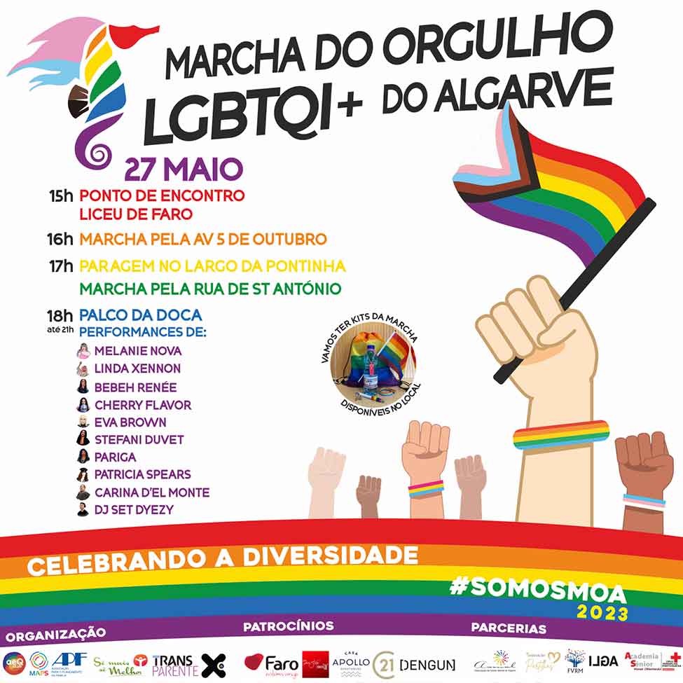 A Marcha do Orgulho LGBTQI+ do Algarve vai voltar a celebrar a diversidade e a sensibilizar para a temática da orientação sexual, em Faro.