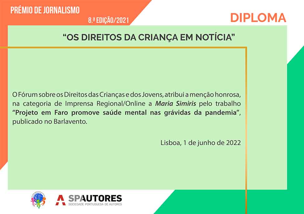 Maria Simiris, jornalista do barlavento, ganhou uma menção honrosa na oitava edição do Prémio «Os Direitos da Criança em Notícia», a única na categoria de imprensa regional.