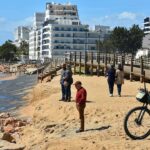 Intempérie fez desaparecer o areal da Praia do Forte Novo, em Quarteira. Administração de Região Hidrográfica (ARH) do Algarve/ Agência Portuguesa do Ambiente (APA) aguardam aprovação de candidatura para repor areais.