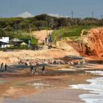 Intempérie fez desaparecer o areal da Praia do Forte Novo, em Quarteira. Administração de Região Hidrográfica (ARH) do Algarve/ Agência Portuguesa do Ambiente (APA) aguardam aprovação de candidatura para repor areais.