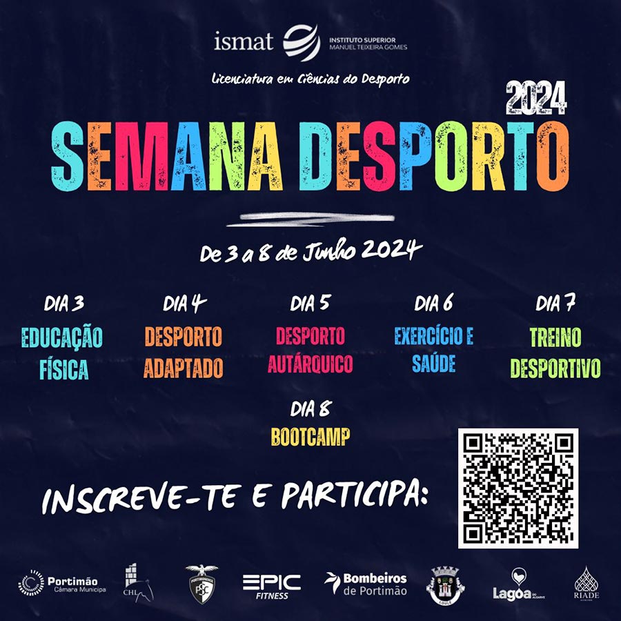 Licenciatura em Ciências do Desporto do Instituto Superior Manuel Teixeira Gomes (ISMAT) organiza o evento, de 3 a 8 de junho, em Portimão.
