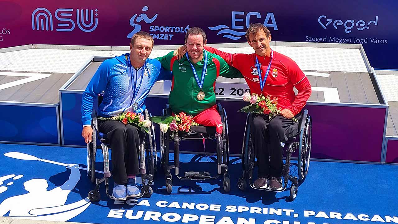 Kevin Santos, Iago Bebiano e Norberto Mourão do Kayak Clube Castores do Arade sagraram-se campeões europeus em Szeged, na Hungria.