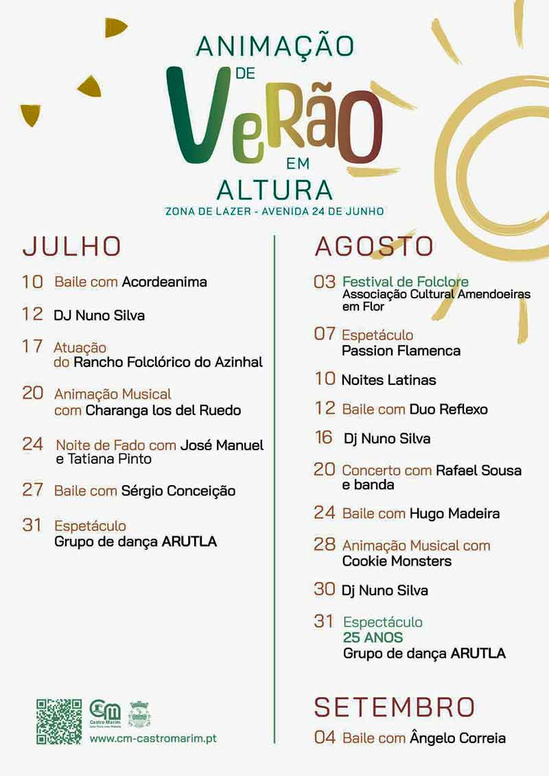 A animação de verão em Altura, concelho de Castro Marim, arranca esta semana com concertos, mercadinhos e artesanato.