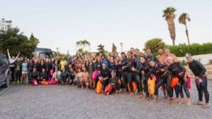 Swim Party começou na praia do Carvalho, passou pela praia do Vale de Centeanes e do Carvoeiro e terminou na praia dos Caneiros.
