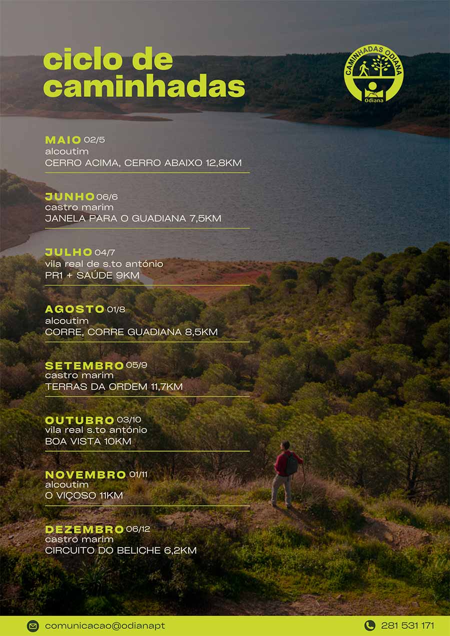 Ciclo de Caminhadas 2025, promovido pela Odiana – Associação para o Desenvolvimento do Baixo Guadiana, regressa este mais trilhos e um renovado convite à atividade ao ar livre.