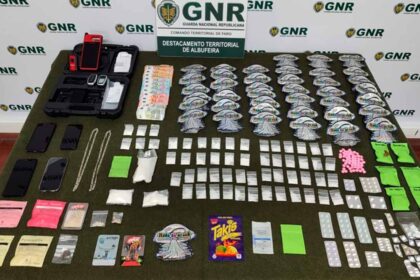 Dois jovens, com idades entre os 22 e os 29 anos, foram detidos pela GNR, em Portimão, após um roubo com recurso a violência física, em Albufeira, e ainda tráfico de droga.
