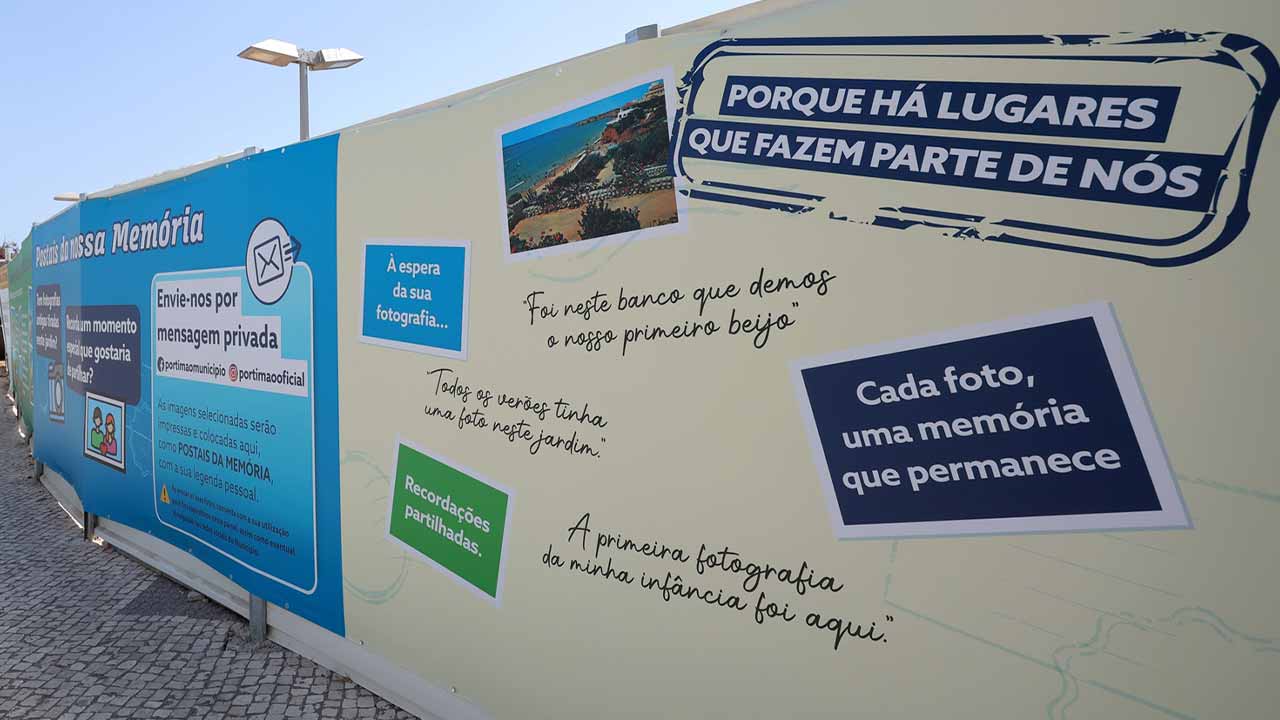 Portimão convida a comunidade a partilhar recordações do Jardim da Fortaleza para a criação de um painel de imagens nos tapumes da obra de requalificação.