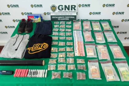 A GNR deteve um homem suspeito de furtar uma oficina em Guia e apreendeu 23.688 euros durante uma busca domiciliária. O detido segue para tribunal.
