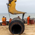 Reposição de areia nas praias entre Quarteira e Garrão.