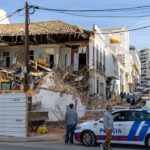 Desabamento em Faro na Rua Cunha Matos.