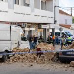 Desabamento em Faro na Rua Cunha Matos.