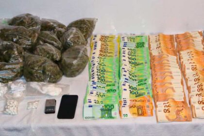 GNR apreendeu mais de duas mil doses de droga, 38.795 euros, balanças de precisão e um veículo em Lagos.