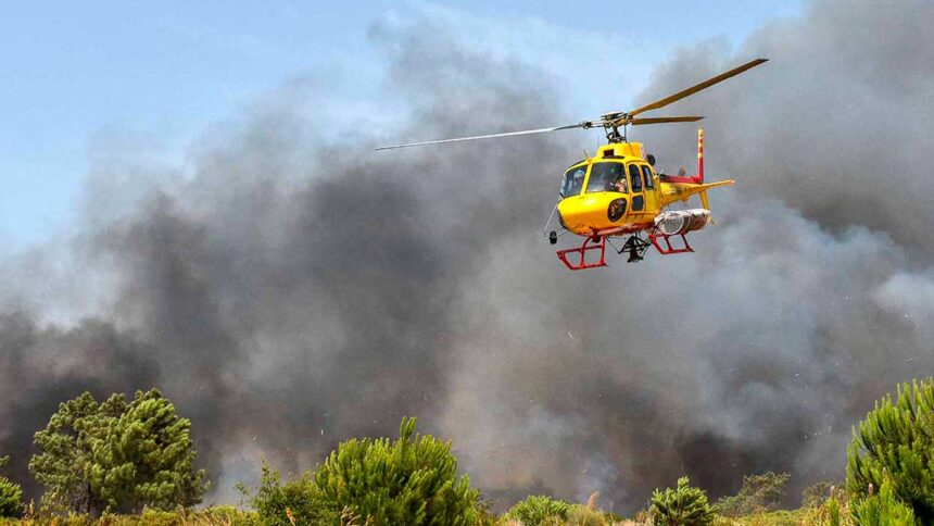 Incêndio em Loulé obrigou ao corte da EN2 e mobiliza 156 operacionais, 46 viaturas e nove meios aéreos no Ameixial.