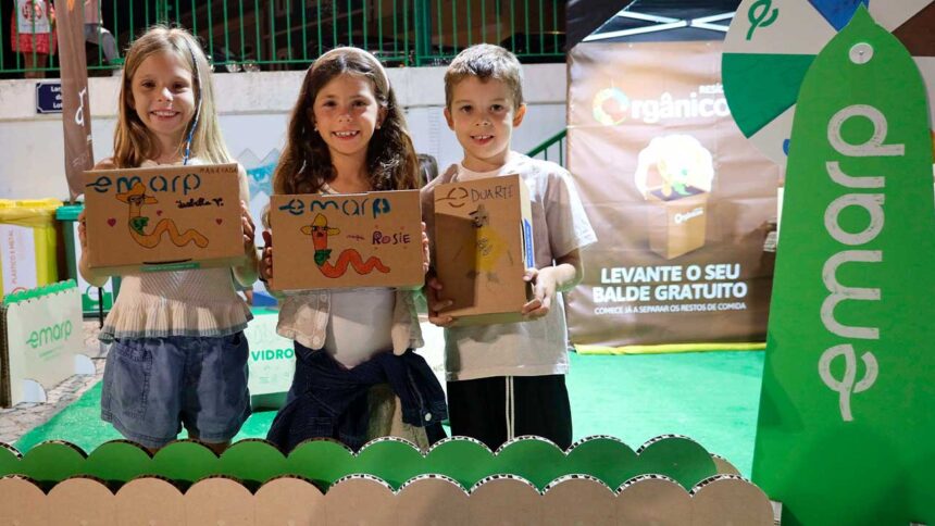 EMARP distribui baldes castanhos no Lota Cool Market e promove a separação de biorresíduos com atividades para toda a família.
