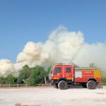 O fogo mobilizou 24 operacionais e oito veículos.