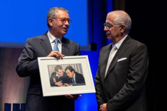 António José Seguro discursa na gala do centenário do Correio do Minho.